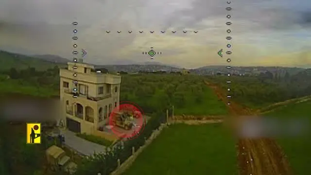 Hezbollah dive-drone strike on an IDF Humvee, Al-Qantara