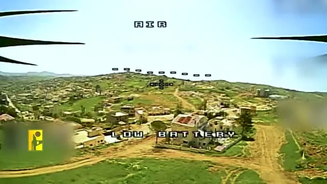 Hezbollah dive-drone strike on an IDF D9 bulldozer, Aainata (Bint Jbeil)