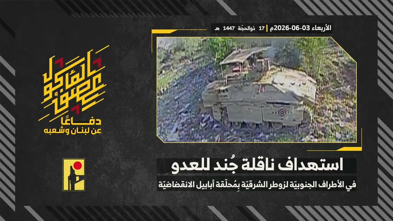 Troop carrier, southern outskirts of Zawtar al-Sharqiyah (Ababil dive drone)